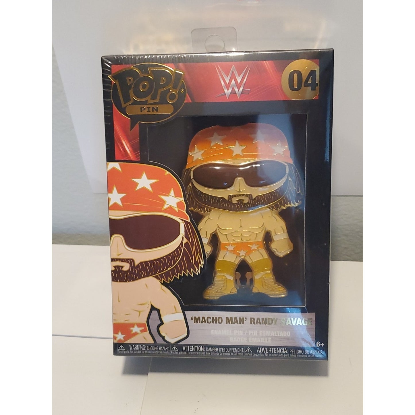 Funko POP! Pin #04 WWE 3 Inch Pin - Randy Macho Man Savage (Plastic Sealed)