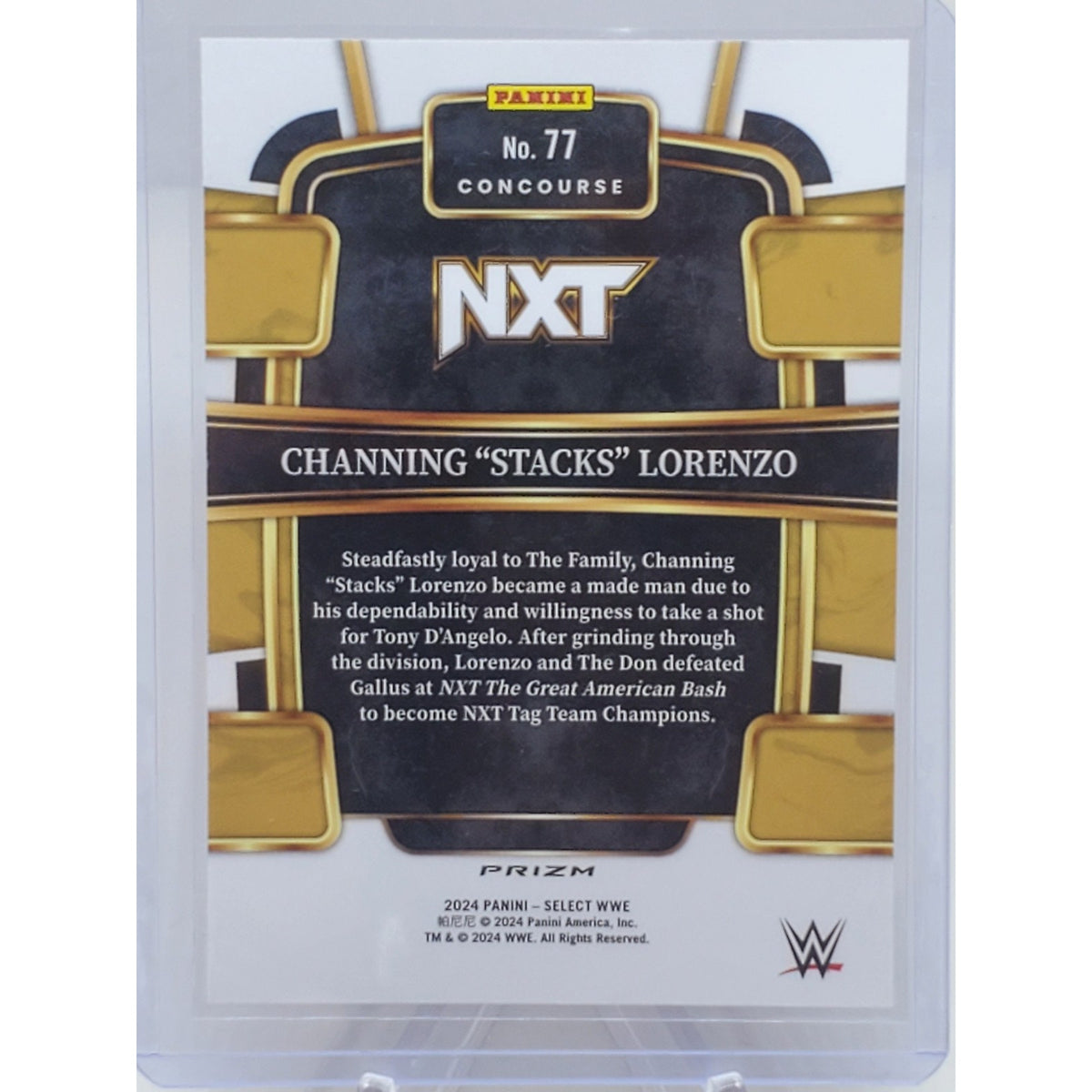 2024 Panini Select WWE Channing "Stacks" Lorenzo Concourse Silver #77