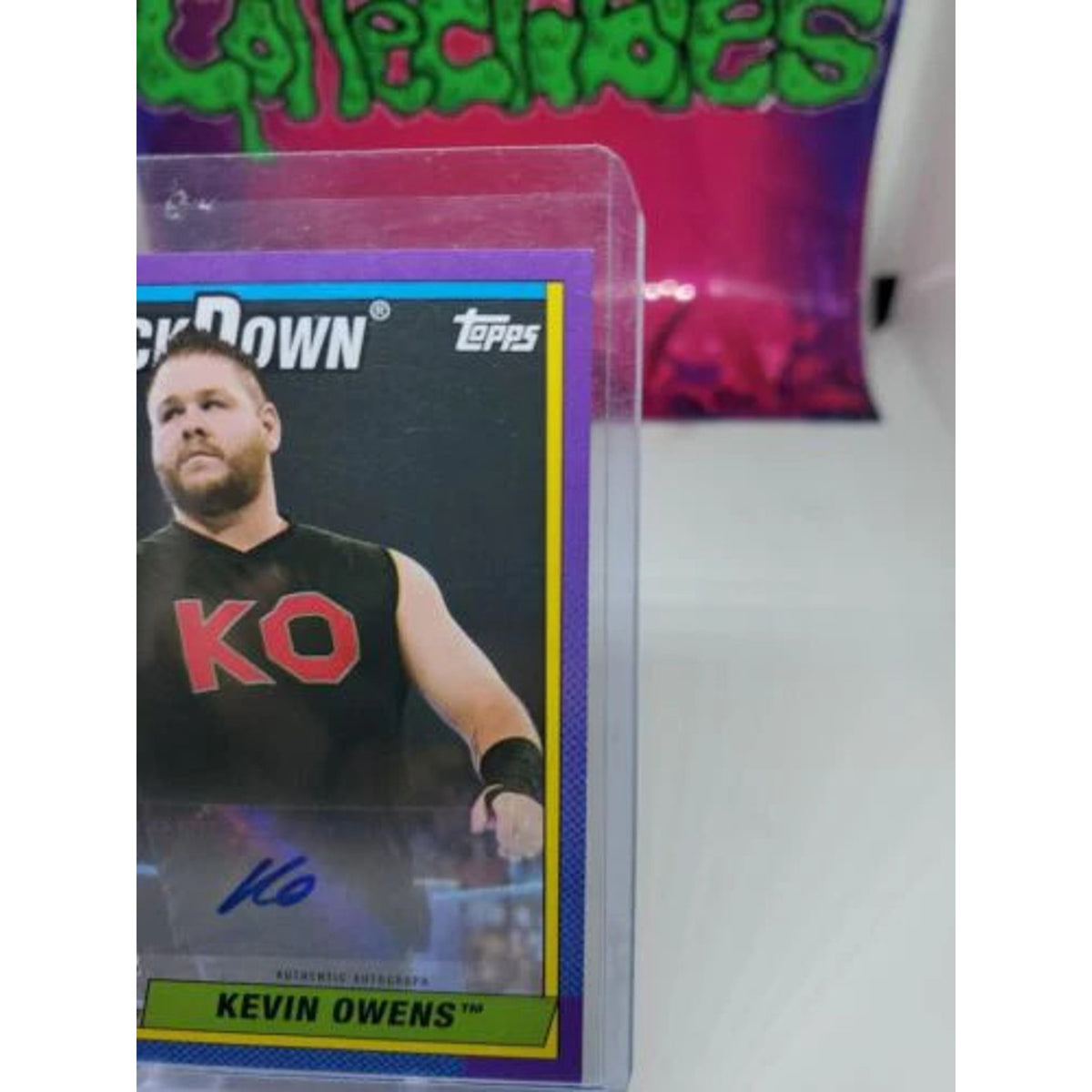 2021 Topps Heritage WWE Kevin Owens Purple Parallel Auto #/50 SP