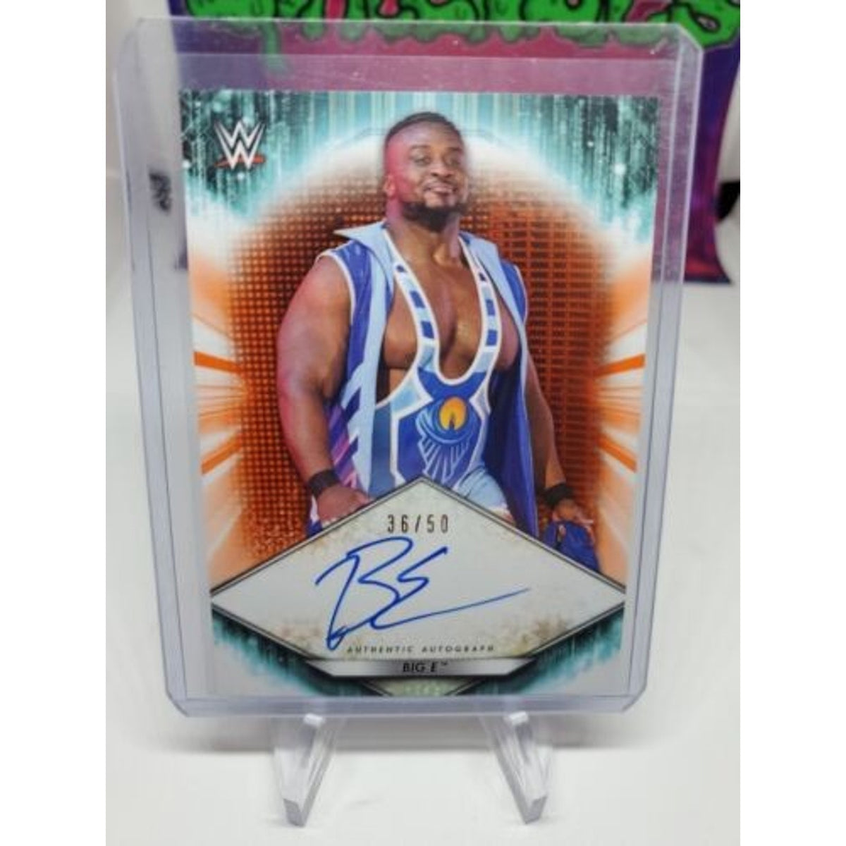 BIG E 2021 TOPPS WWE ON CARD AUTO #/50 SP