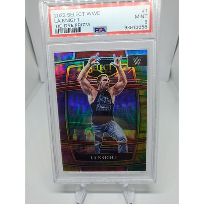 2022 Select WWE Prizms Tie-Dye #1 LA Knight #/25 SP PSA 9 POP 1