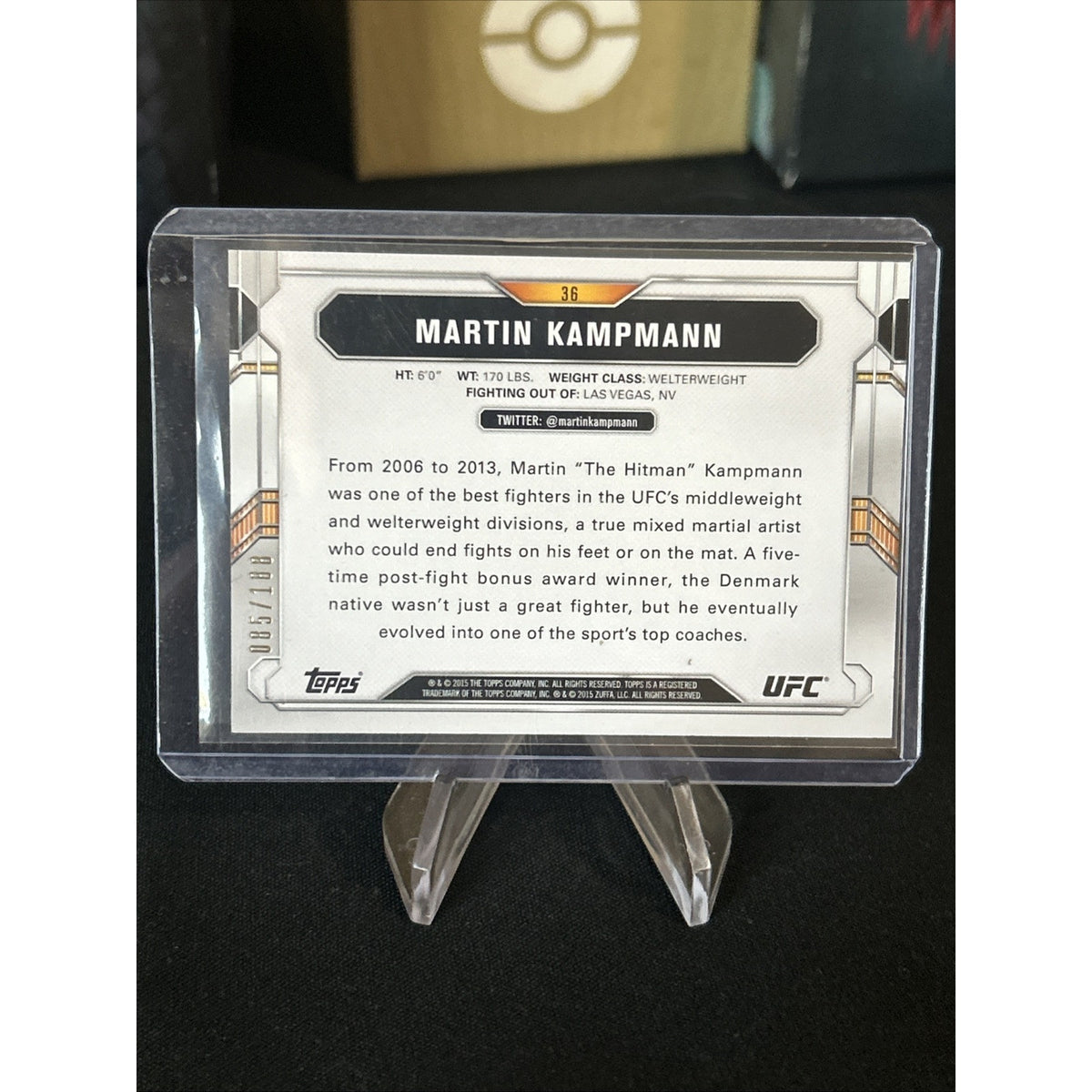 Martin Kampmann 2015 Topps UFC Chronicles Black & White Card #36 /188 - Pack New