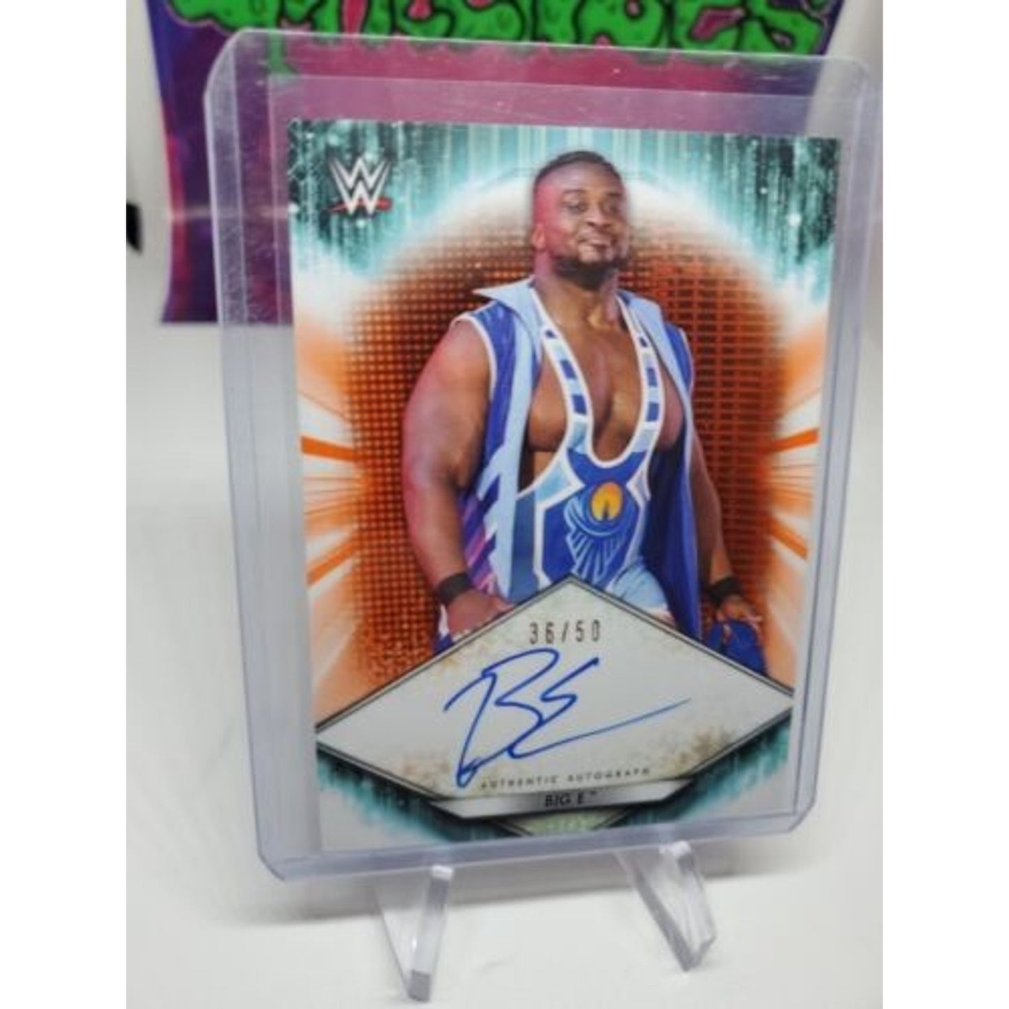 BIG E 2021 TOPPS WWE ON CARD AUTO #/50 SP