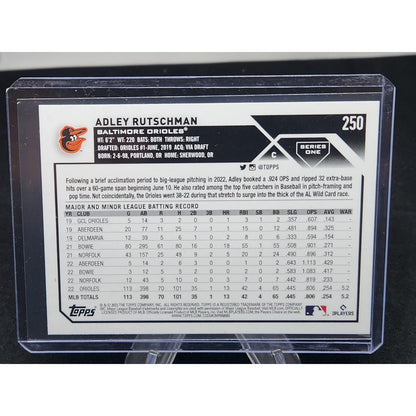2023 Topps Series 1 Adley Rutschman Rookie Allstar Card #250 Orioles