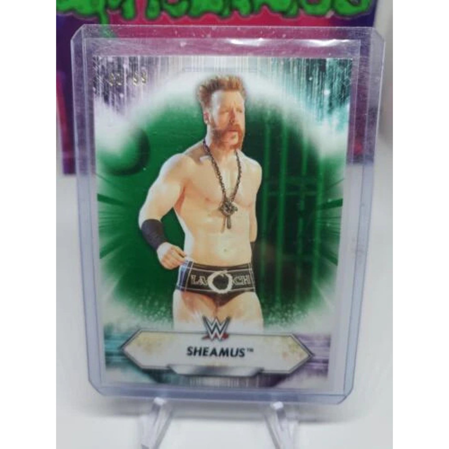 2021 Topps WWE Superstar Roster Card #131 Sheamus green /99 wrestling card