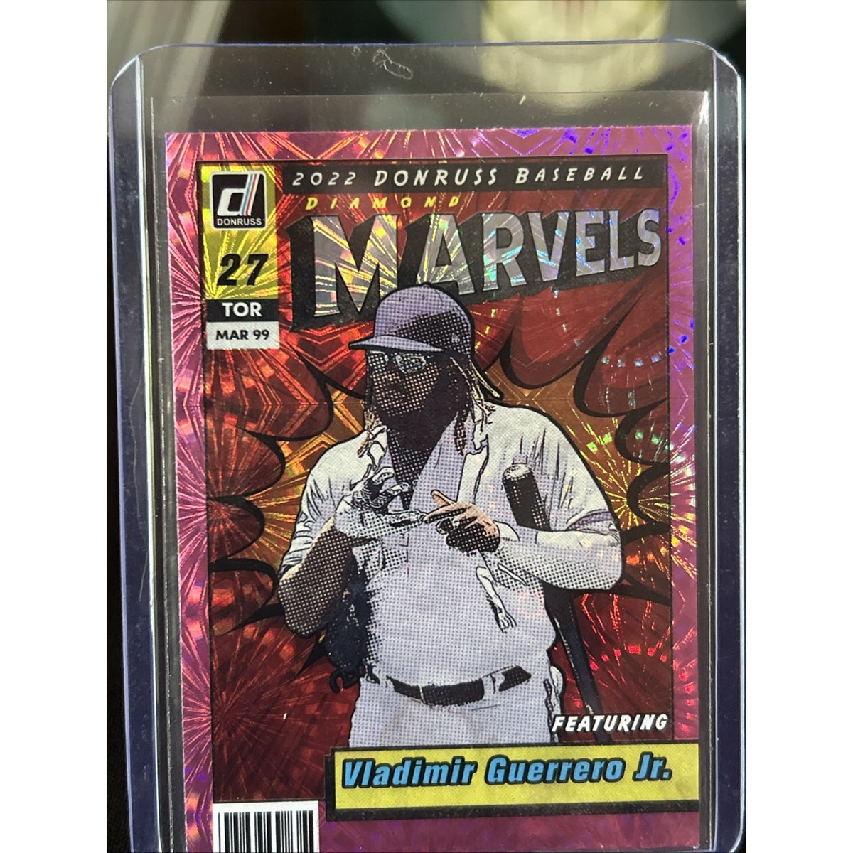 Vladimir Guerrero Jr 2022 Donruss #M-7 “MARVELS” PINK FIREWORKS - Pack Fresh New