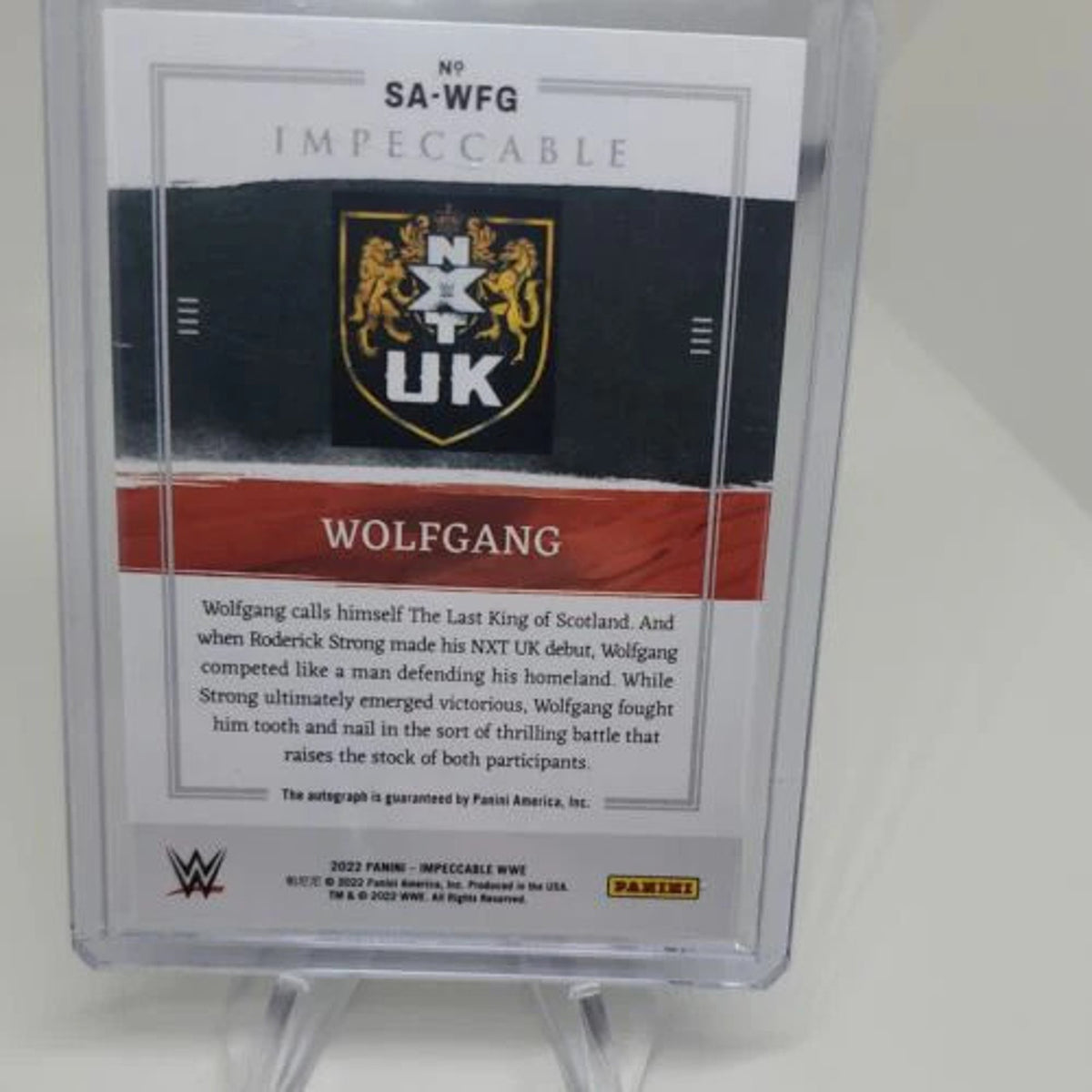 Auto Superstar Autograph 2022 Panini Impeccable WWE WOLFGANG /99 #SA-WFG