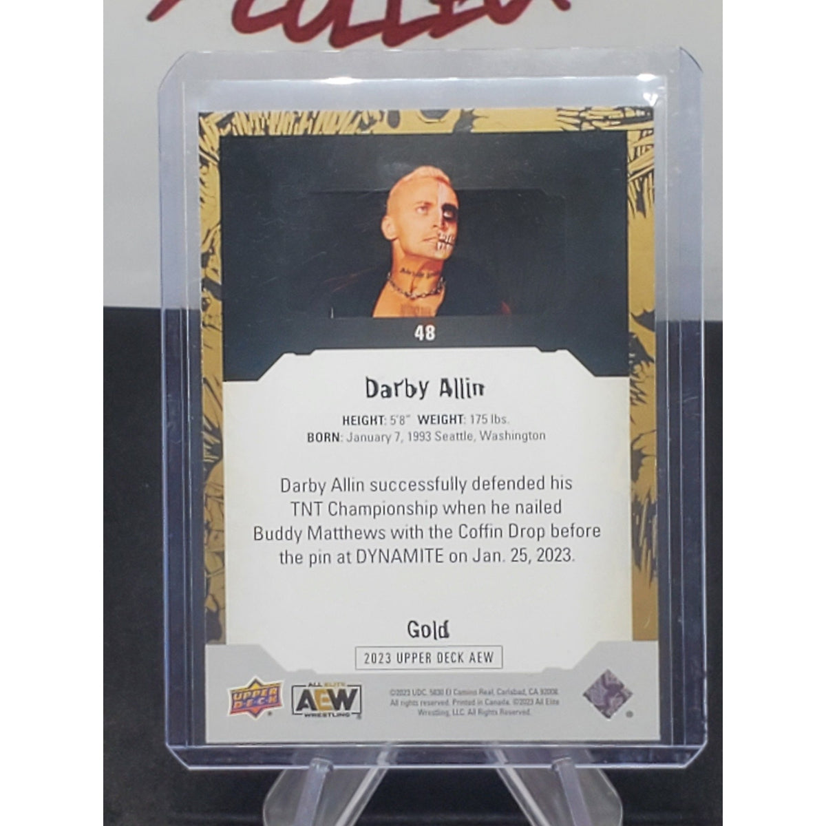 #48 DARBY ALLIN 2023 Upper Deck AEW Wrestling GOLD Trading Card