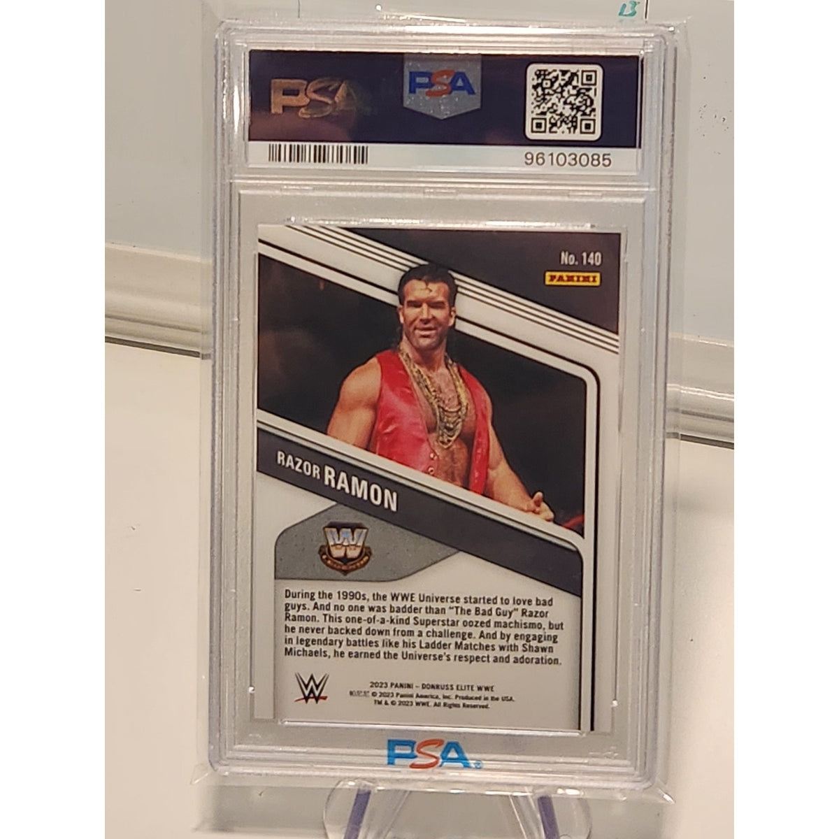 Blue Numbered Pop 1 2023 Panini Donruss Elite Scott Hall Razor Ramon #/149 PSA 9
