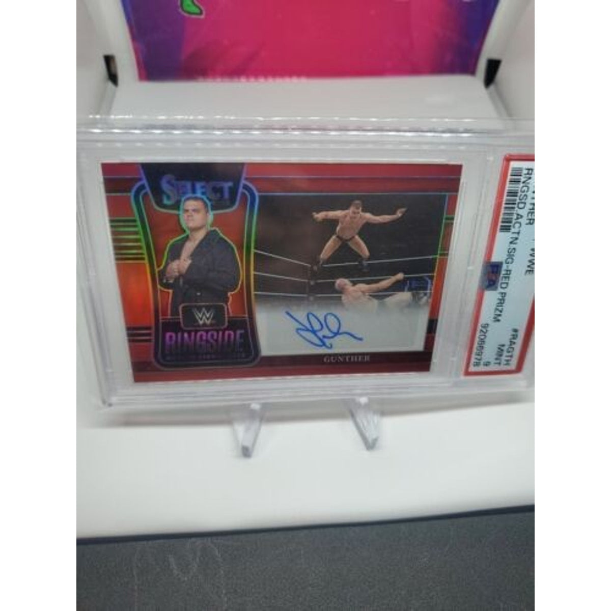 2022 Panini Select WWE Red Prizm /99 Gunther RA-GTH AUTO PSA 9 Pop 1