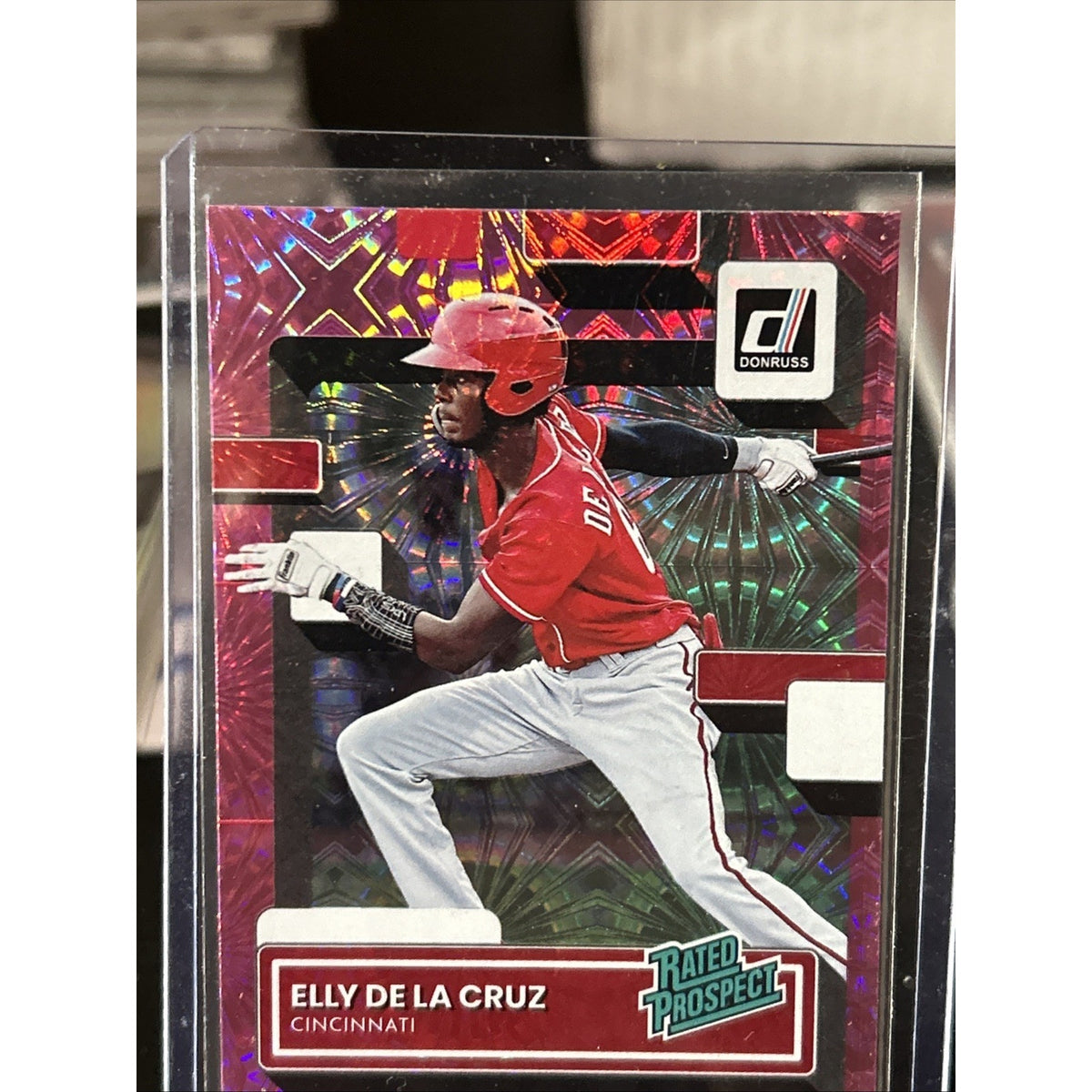 2022 Panini Donruss Rated Prospect Elly De La Cruz #RP-6 Pink Fireworks - Mint