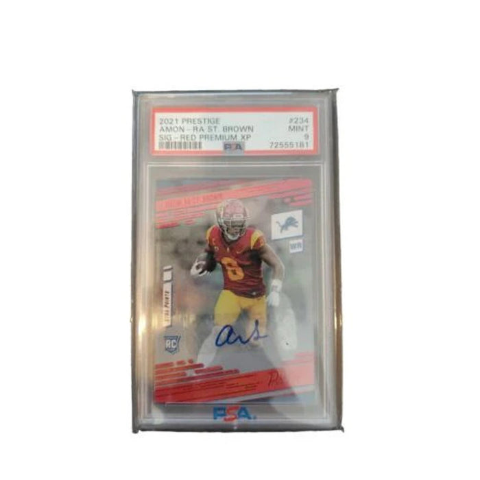 Amon-Ra St. Brown 2021 Prestige Red Xtra Points Rookie Auto #234 Lions RC PSA 9