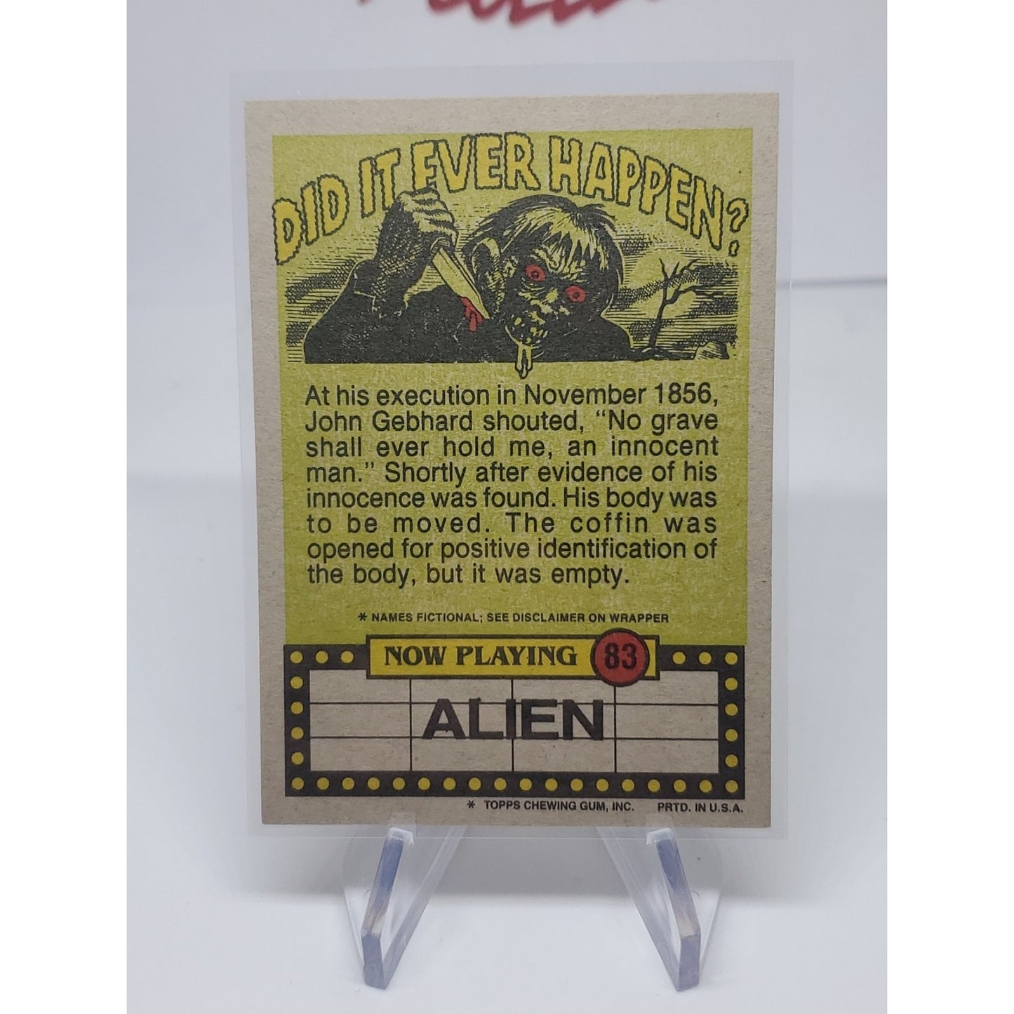 Fright Flicks 1988 Topps Alien Card #83 (NM)
