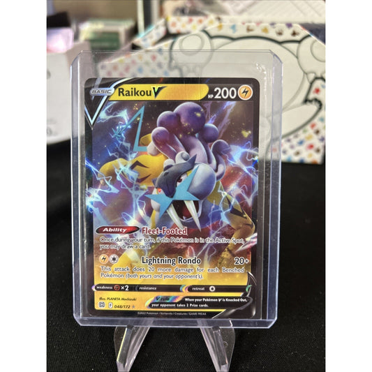 Raikou V 048/172 Brilliant Stars NM Ultra Rare Pokemon - Top Loaded -Pack Fresh