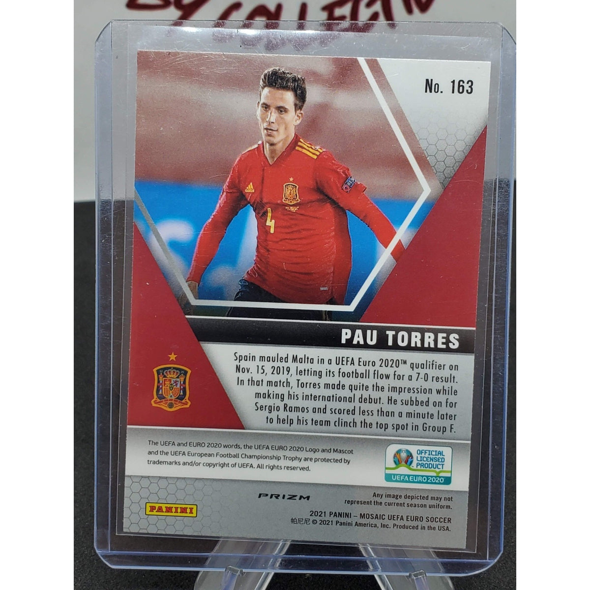 2021 Panini Mosaic UEFA Euro 2020 Pau Torres Spain Mosaic Gold Reactive #163