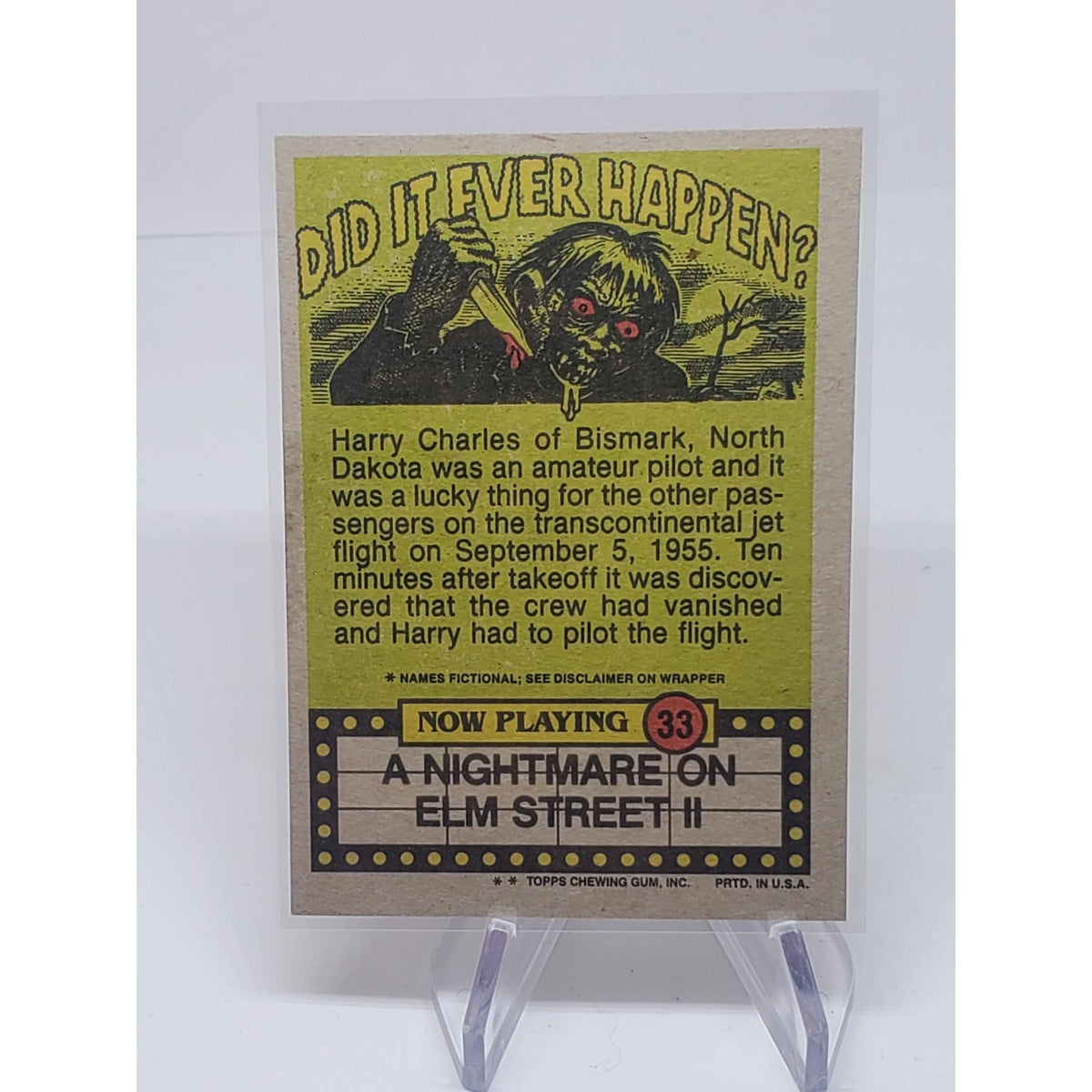 Fright Flicks 1988 Card #33 Oh No Now I'll Need To Buy New Gloves