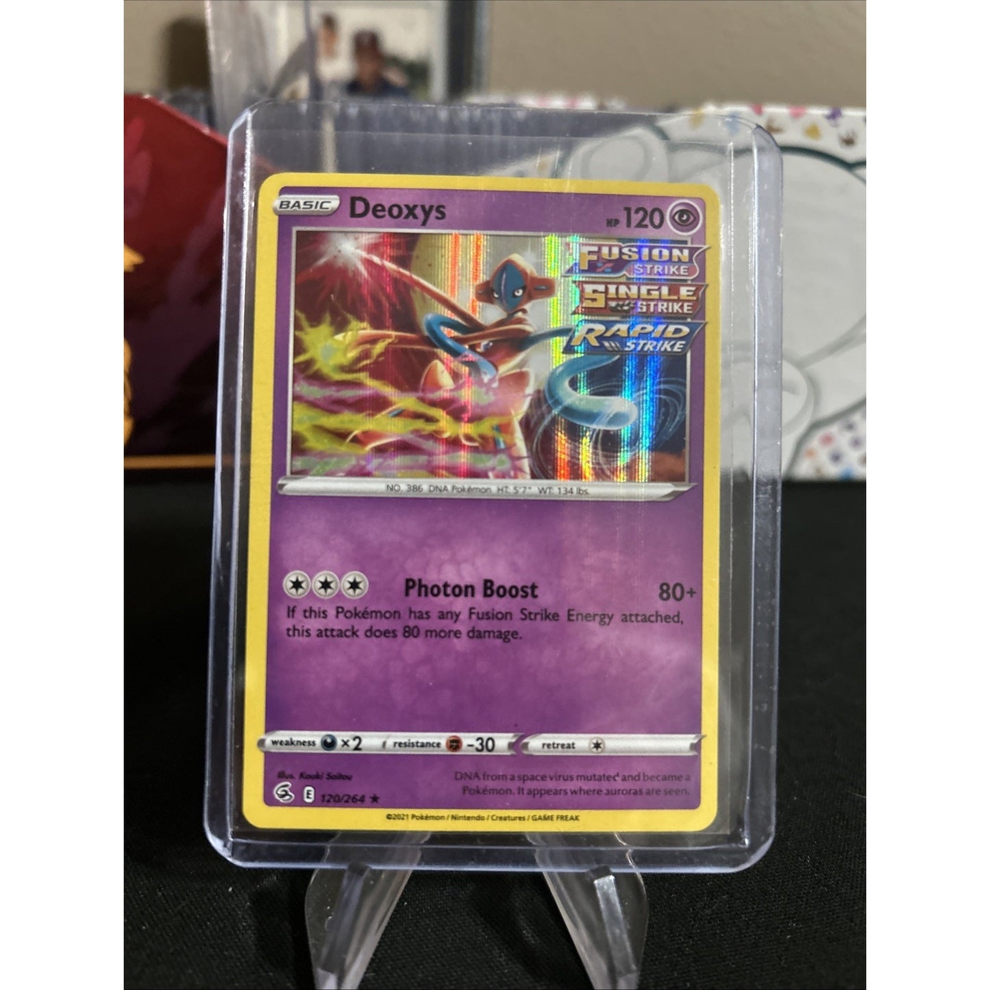 Deoxys 120/264 Swsh08: Fusion Strike Holo - Top Loaded - Pack Fresh New