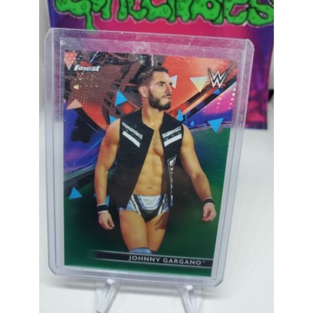 Johnny Gargano 2021 Topps Finest WWE Green Refractor #/99 Sp