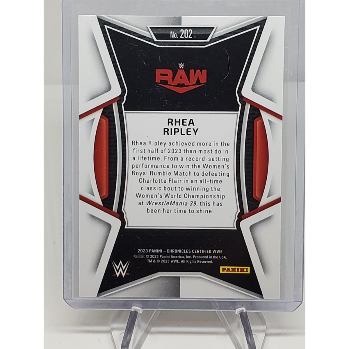 2023 Panini Chronicles WWE - Certified Rhea Ripley #202 Bronze