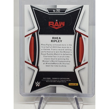 2023 Panini Chronicles WWE - Certified Rhea Ripley #202 Bronze