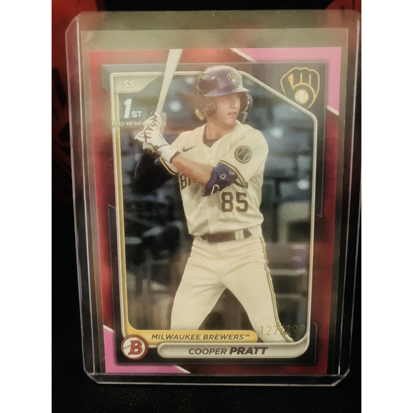 2024 Bowman - Prospects Fuchsia Border #BP-137 Cooper Pratt /299 (RC) - Pack New