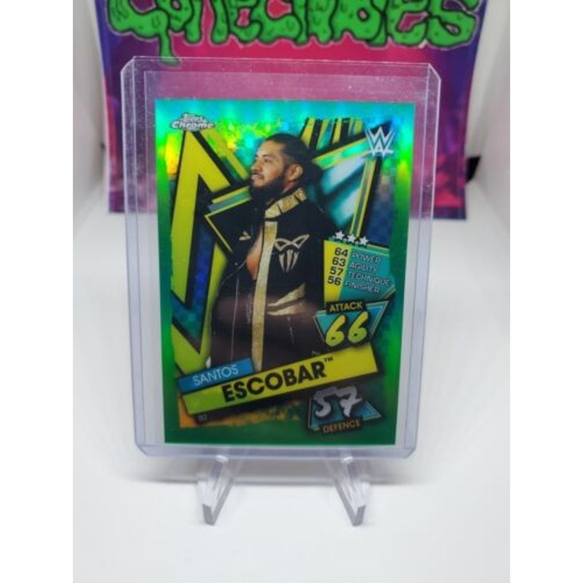 Santos Escobar WWE Topps 2021 Slam Attax Card SP #/50 GREEN PARALLEL