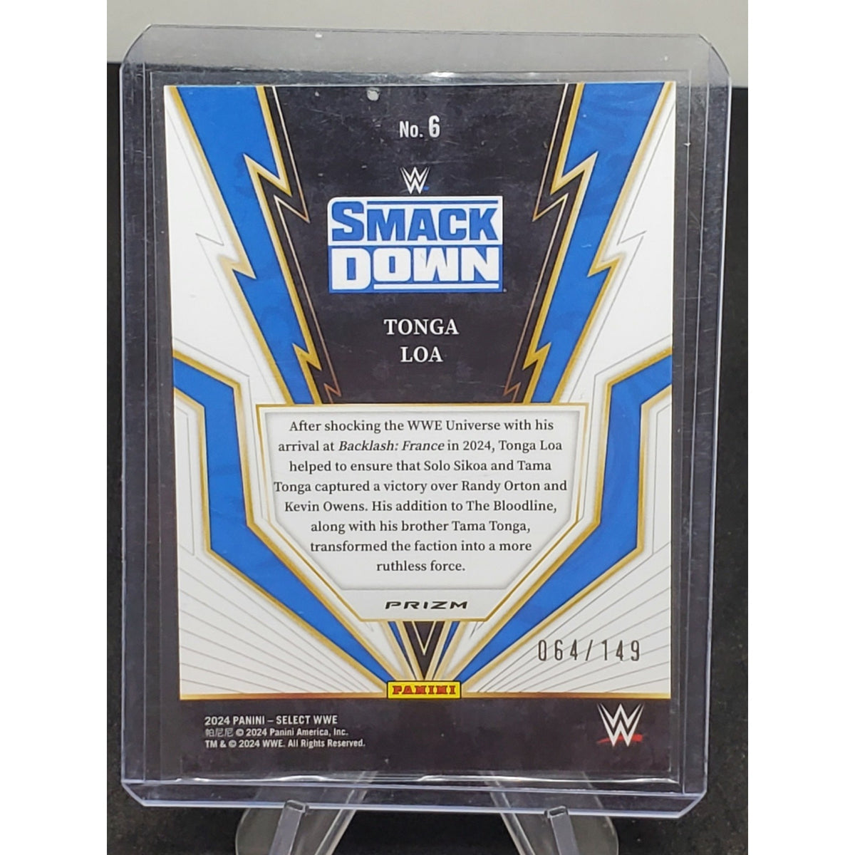 2024 Panini Select WWE - Turbocharged Tonga Loa #6 Red Wave Prizm /149 (RC)
