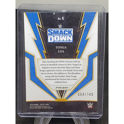 2024 Panini Select WWE - Turbocharged Tonga Loa #6 Red Wave Prizm /149 (RC)