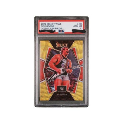 GOLD FLASH PRIZM PSA 10 POP 1 2022 WWE Select RICK BOOGS
