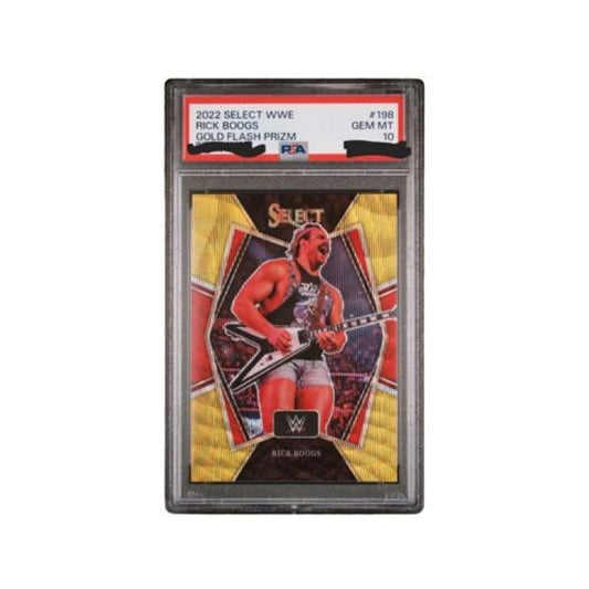 GOLD FLASH PRIZM PSA 10 POP 1 2022 WWE Select RICK BOOGS