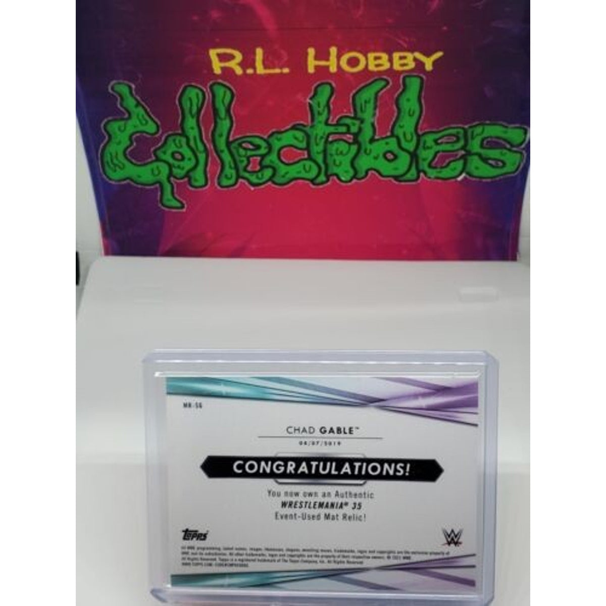 CHAD GABLE 2021 TOPPS WWE AUTHENTIC WRESTLEMANIA 35 MAT RELIC /199