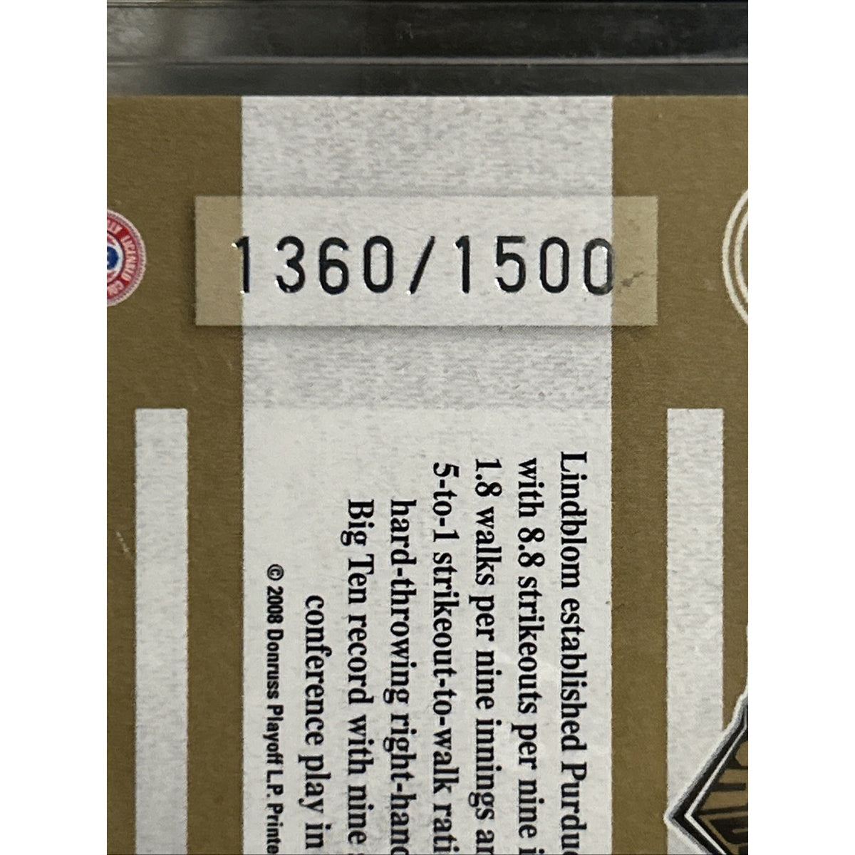 2008 Donruss Elite Extra Edition School Colors /1500 Josh Lindblom #SC-30