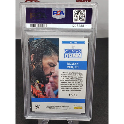 2023 PANINI CHRONICLES WWE Blue #338 ROMAN REIGNS /99 PSA 10☝️