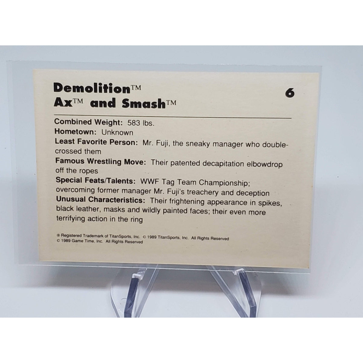 1990 Classic WWF - Demolition Ax, Demolition Smash, Demolition #6
