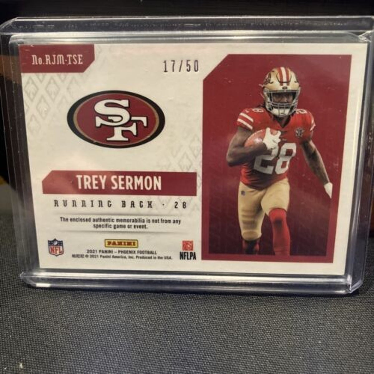 Trey Sermon 2021 Phoenix Rookie Jumbo 2 Color Patch PRIME YELLOW /50 SSP 49ers