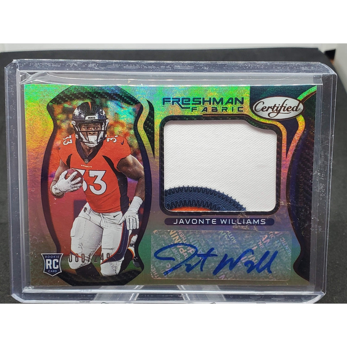 2021 Panini Certified - Freshman Fabric Mirror Signatures Javonte Williams #215