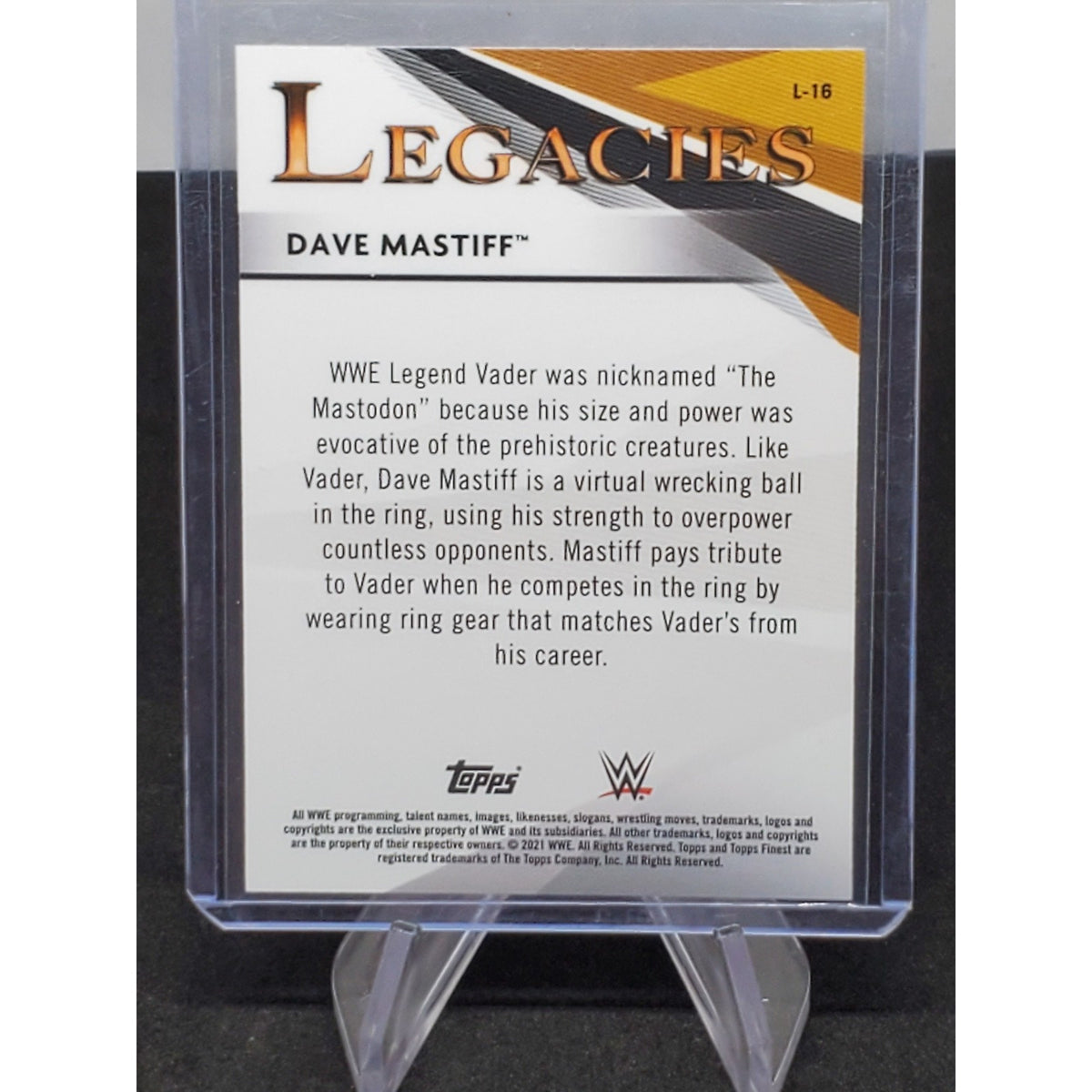 2021 Topps Finest WWE Legacies #L-16 Dave Mastiff / Vader - Free Shipping