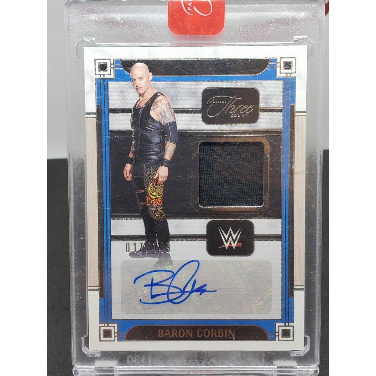 WWE Panini Three Count Baron Corbin Autographed, Patch Blue Parallel #/149