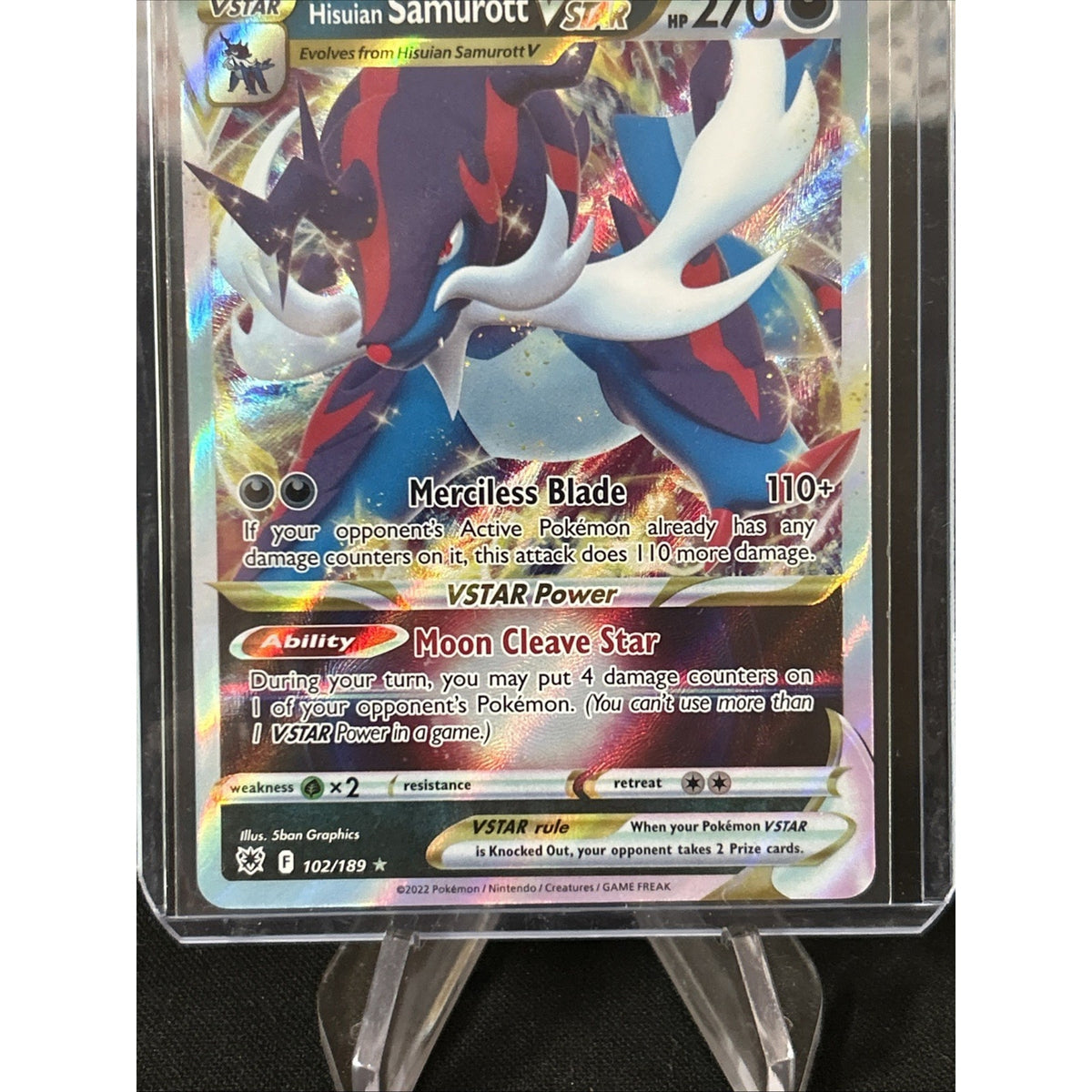 Pokémon - Hisuian Samurott VSTAR 102/189 - Astral Radiance - Holo - Pack Fresh