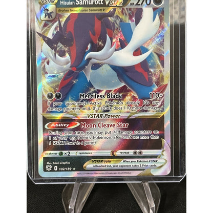 Pokémon - Hisuian Samurott VSTAR 102/189 - Astral Radiance - Holo - Pack Fresh
