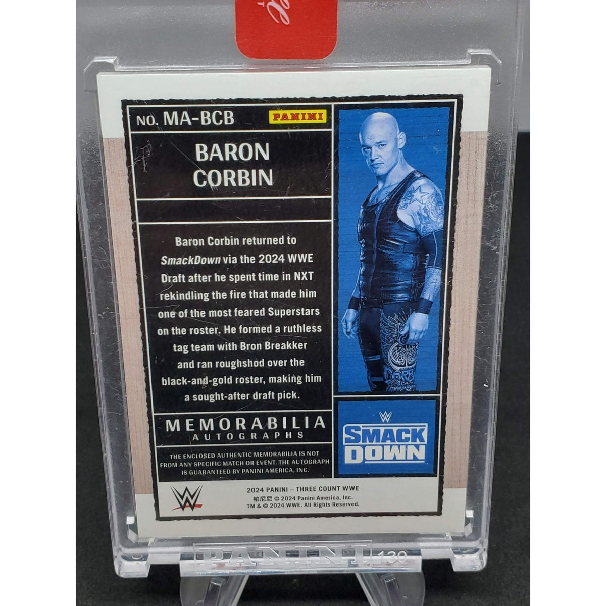 WWE Panini Three Count Baron Corbin Autographed, Patch Blue Parallel #/149