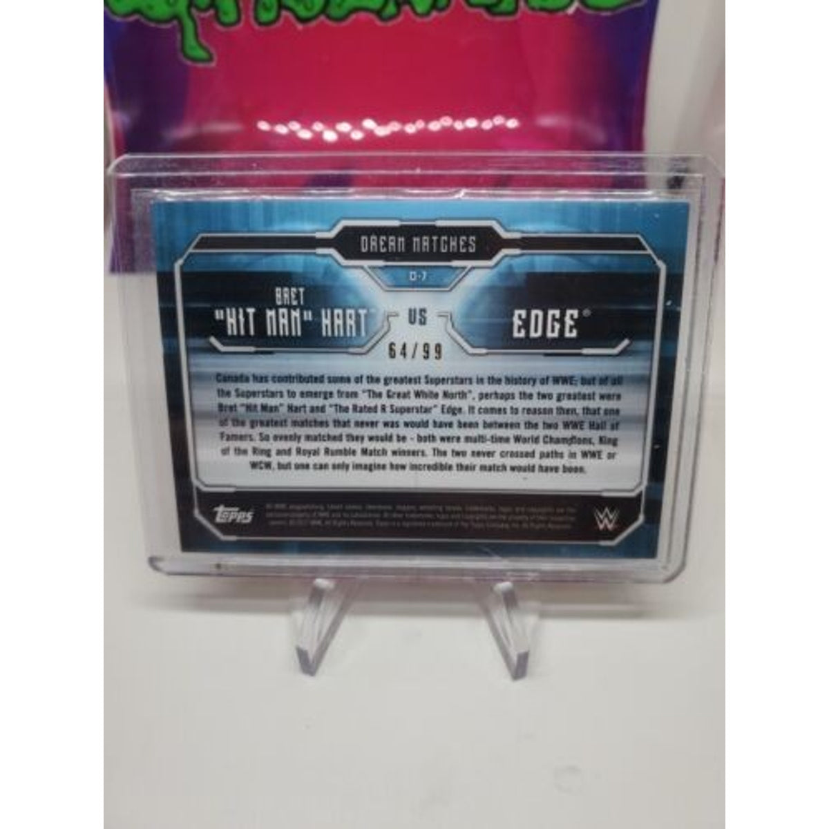 2017 Topps WWE Undisputed Dream Matches Bronze Bret Hit Man Hart vs Edge 64/99