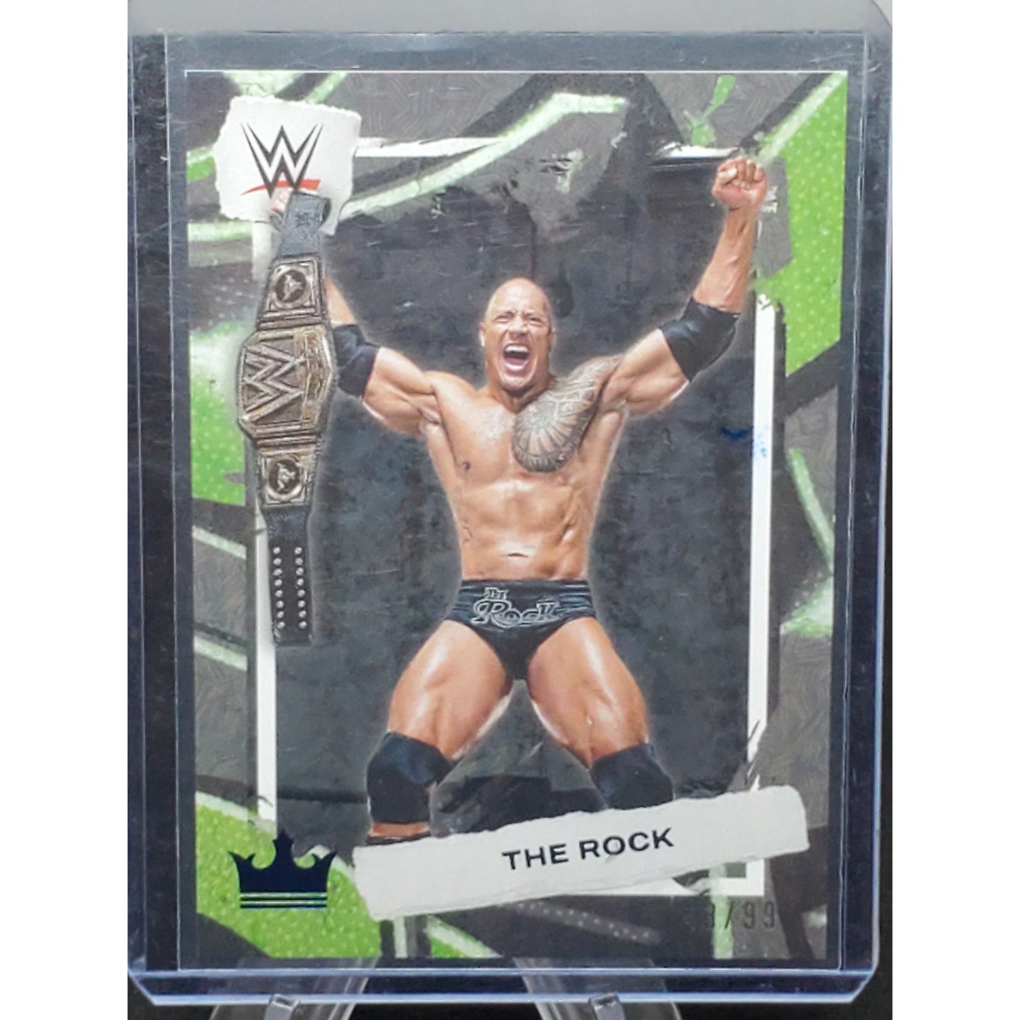 THE ROCK 2023 PANINI RING ROYALTY BLUE #117 SP WWE #43/99 MINT