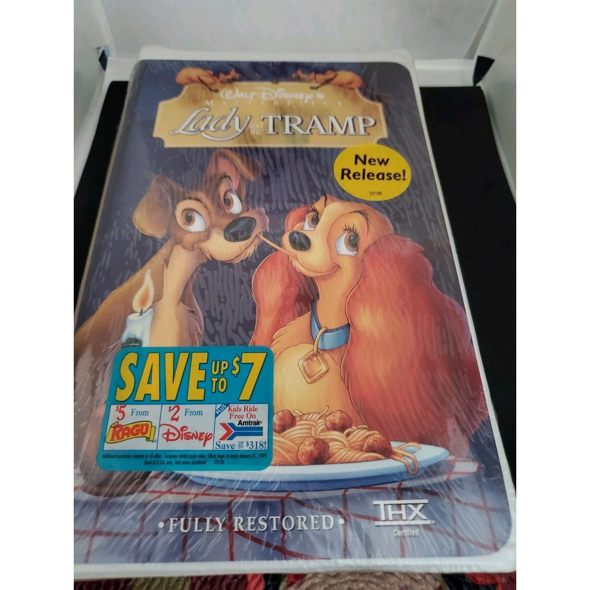 Walt Disney’s Lady and the Tramp VHS Tape Masterpiece Collection Clamshell New