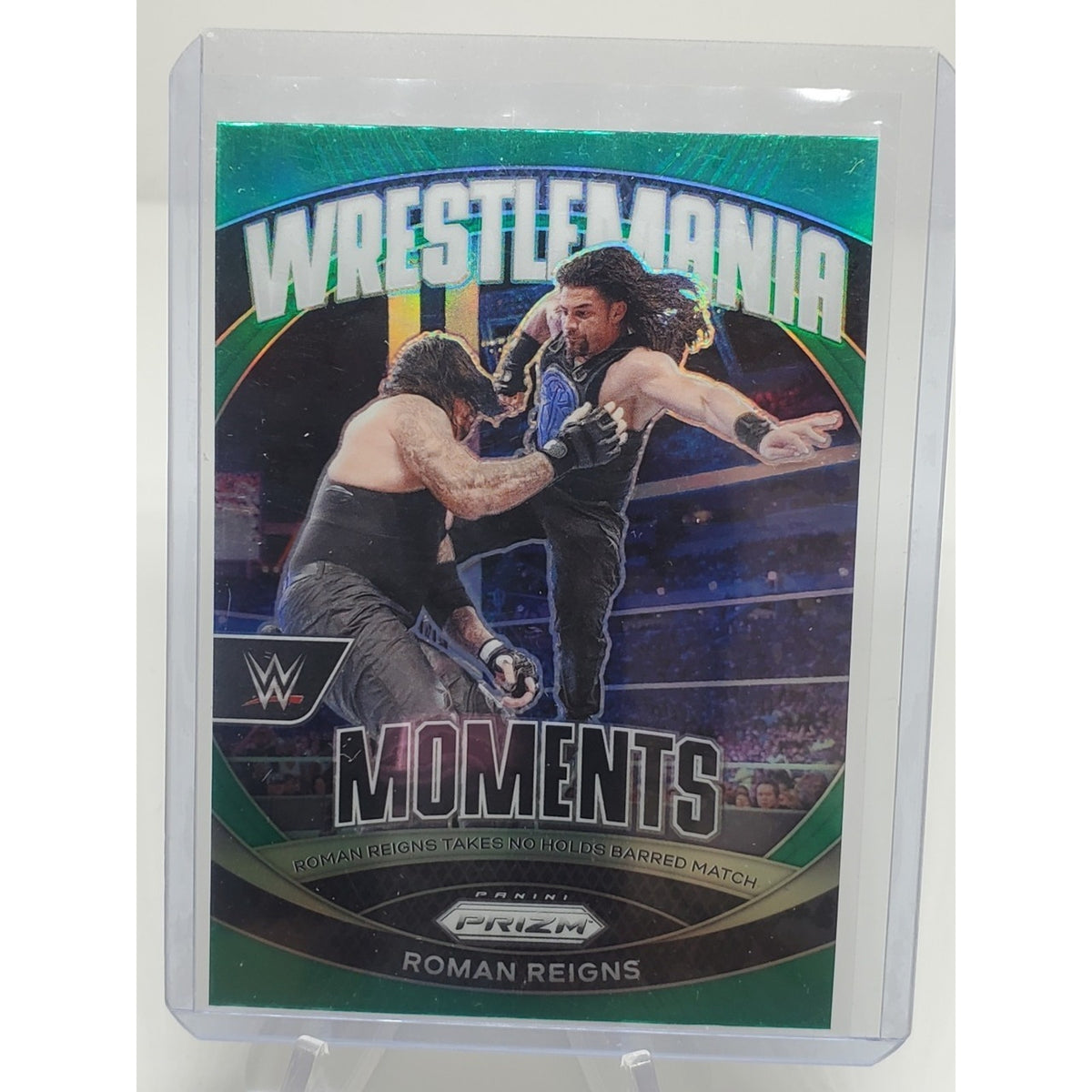 2024 Panini Prizm WWE - Wrestlemania Moments Roman Reigns #36 Green Prizm
