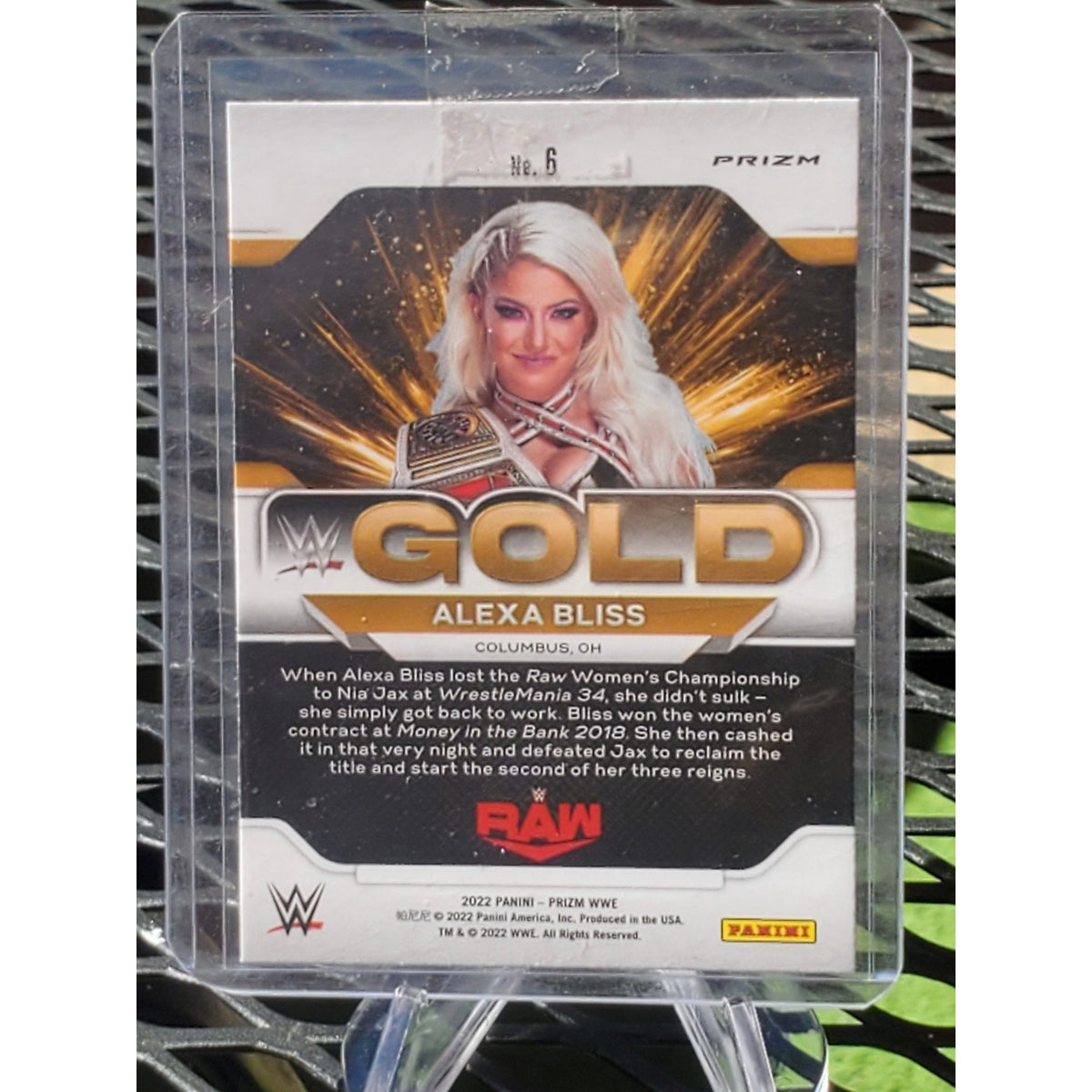 2022 Panini Prizm WWE Alexa Bliss Gold Green #6