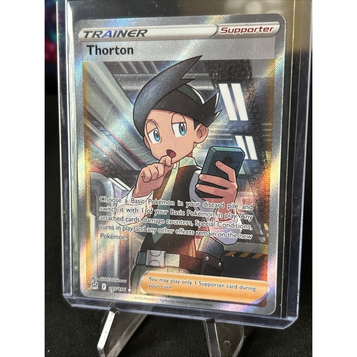 Thornton Full Art [NM] - Pokemon Card Game (Lost Origin #195/196) - Pack Fresh