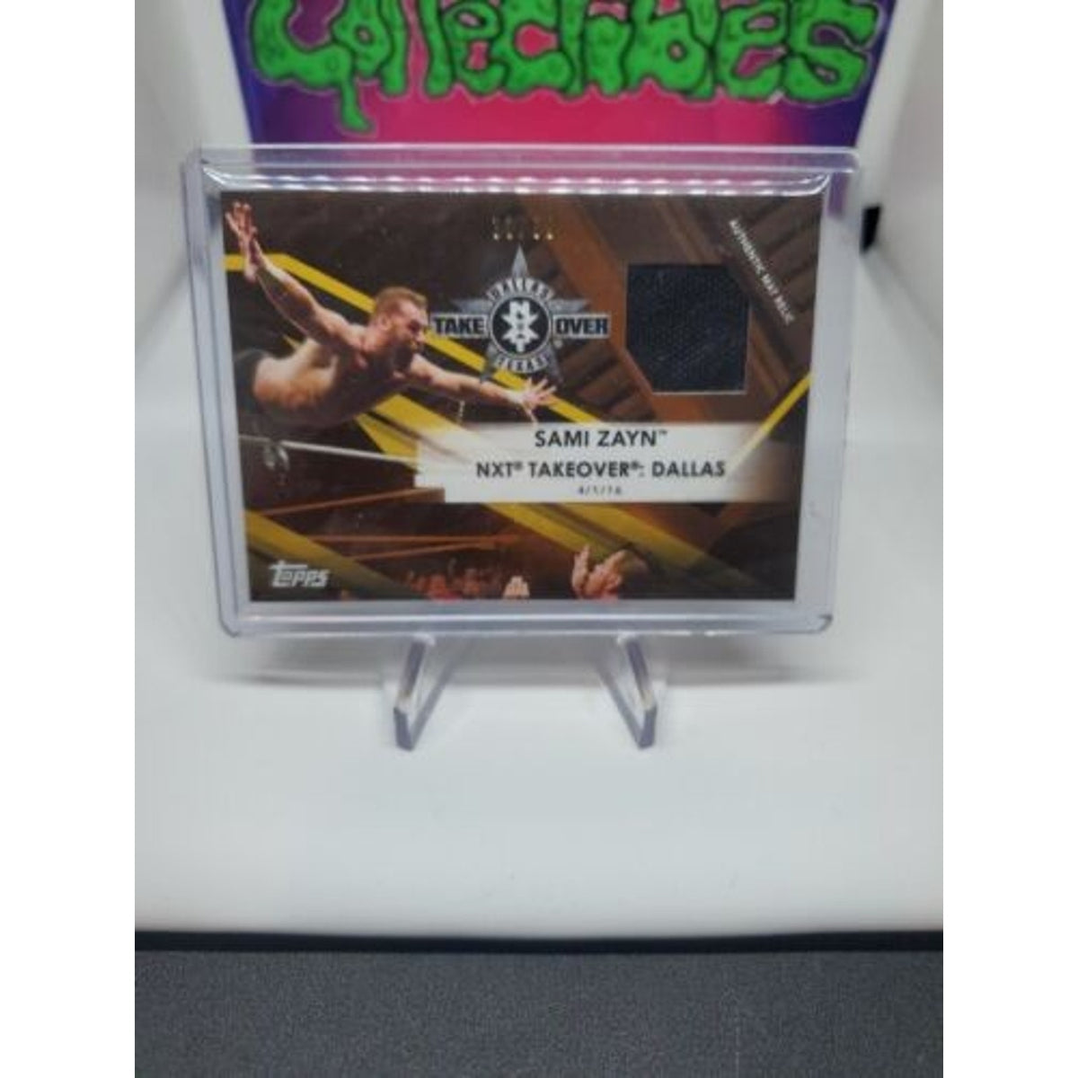Topps WWE Road to WM Bronze Sami Zayn NXT Takeover Dallas Mat Relic Card #33/99