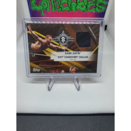 Topps WWE Road to WM Bronze Sami Zayn NXT Takeover Dallas Mat Relic Card #33/99