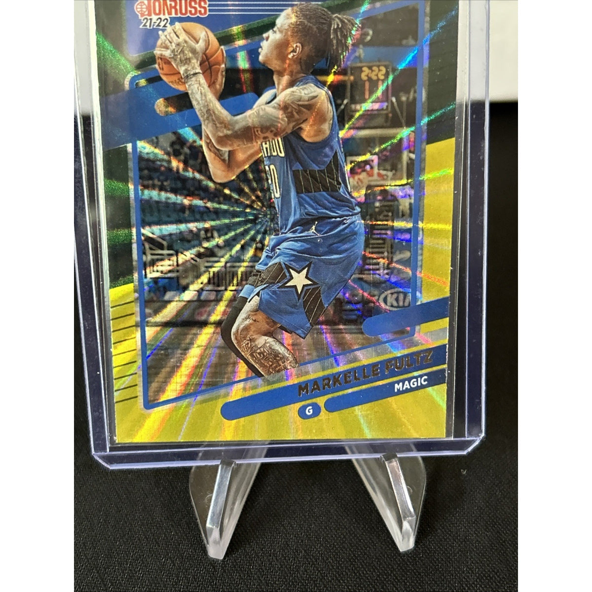 2021-22 Donruss Holo Green and Yellow Laser #151 Markelle Fultz Orlando Magic